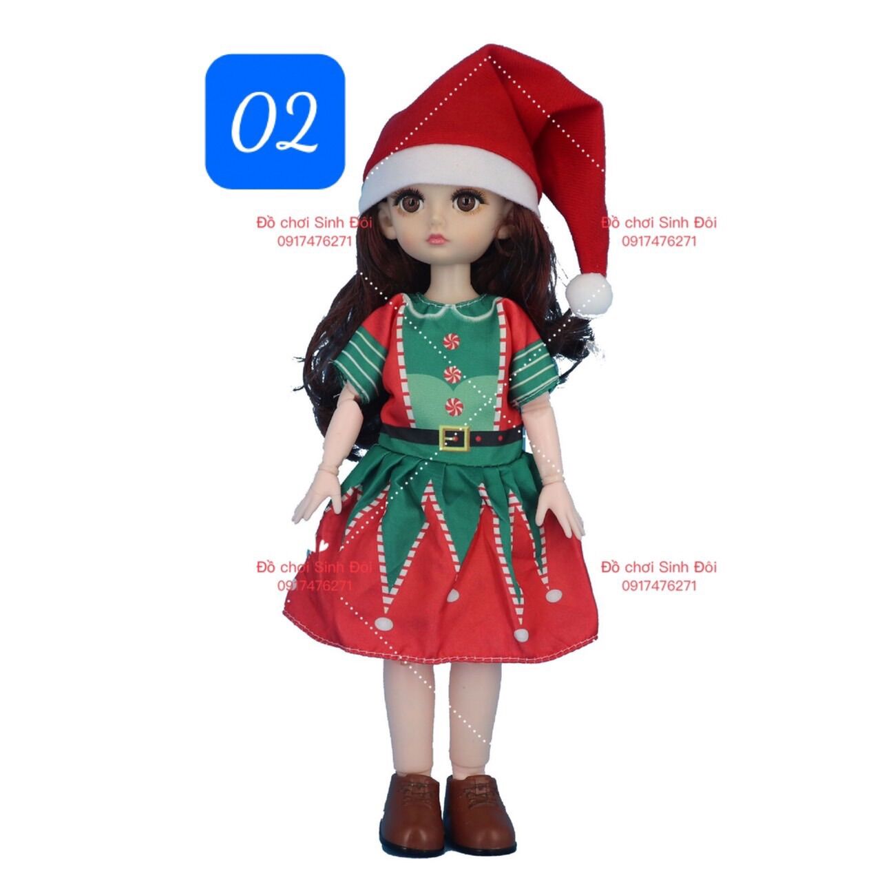 Búp bê 30cm ( mập ) mặc áo Noel và nón