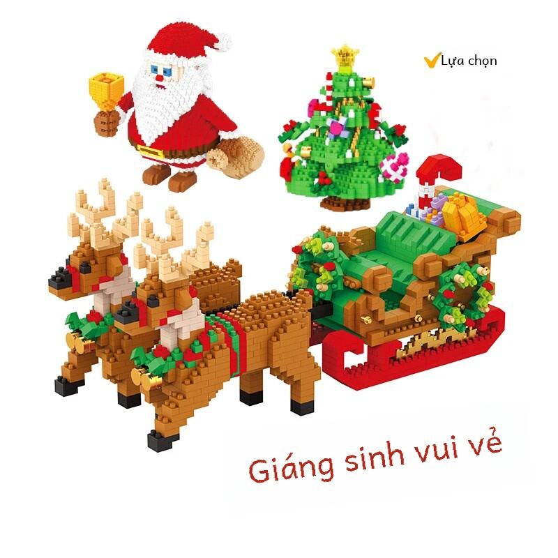 Bộ Khối Xây Dựng Hạt Nhỏ Thu Nhỏ Ông Già Noel Sled & Reindeer Set - Đồ Chơi Theo Chủ Đề Giáng Sinh Cho Bé Trai & Bé Gái Quà Tặng Giáo Dục