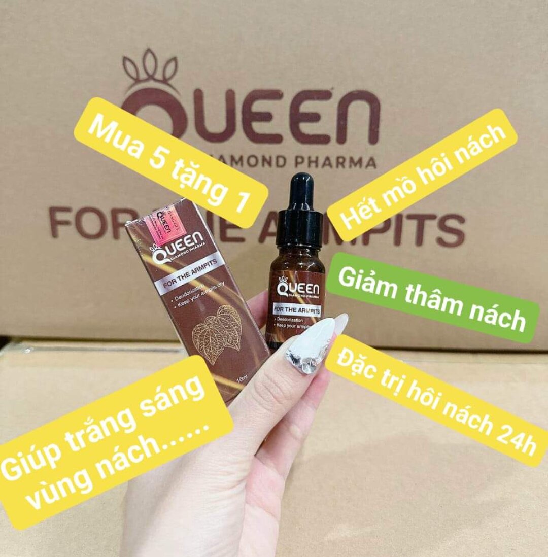 [ Mua 5 tặng 1] serum Hôi nách queen , Dứt điểm hôi nách, khử thâm nách hiệu quả ngay lần đầu dùng