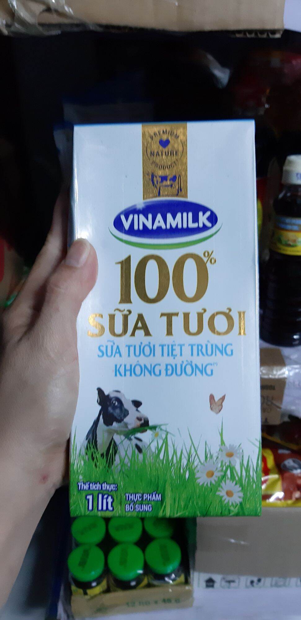 sữa tươi vinamil không đường 1 lít