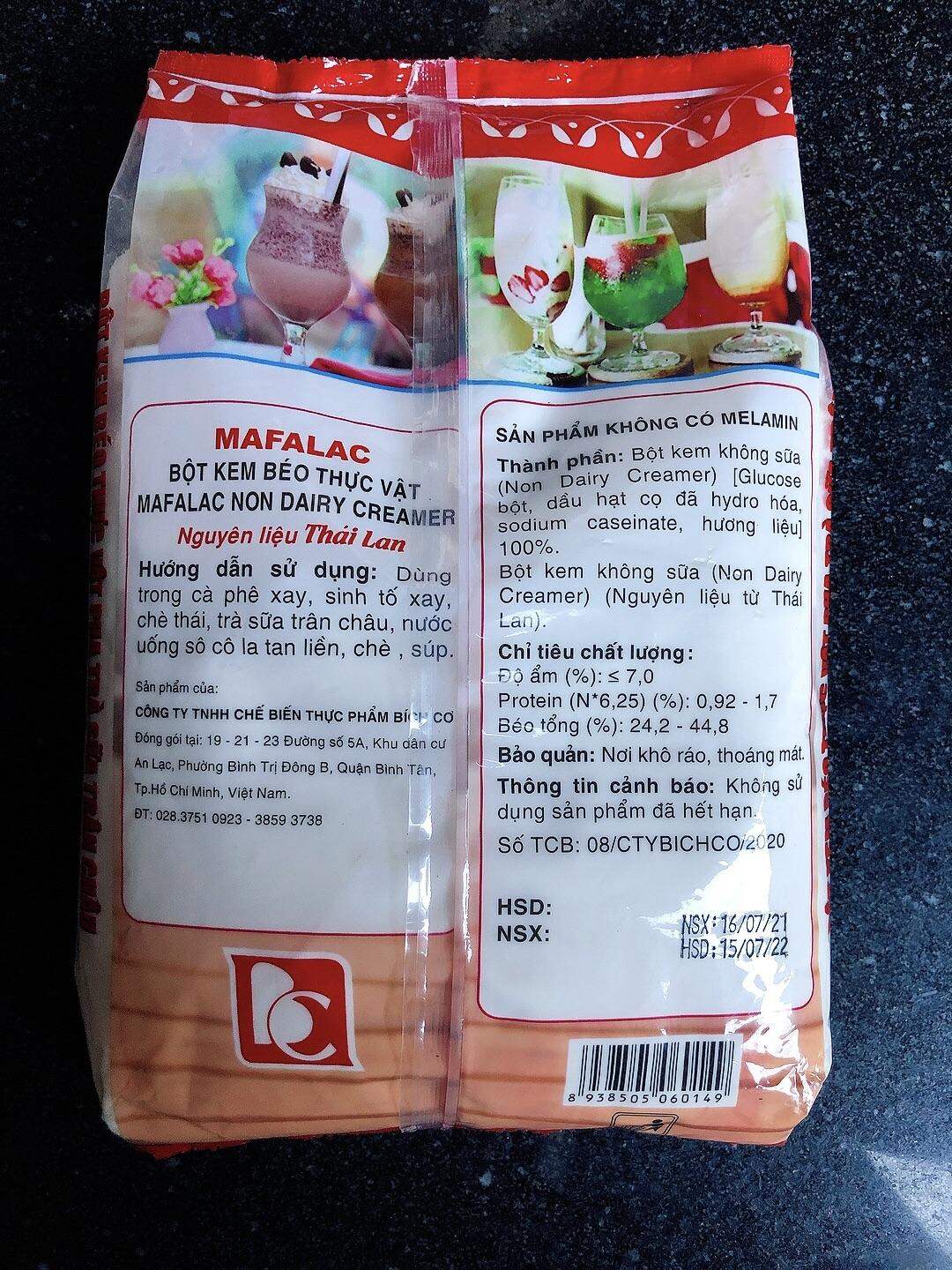 BỘT KEM BÉO THỰC VẬT MAFALAC 1KG PHA TRÀ SỮA TRÂN CHÂU, BỘT SỮA KEM BÉO THÁI LAN  - BÔNG BÔNG