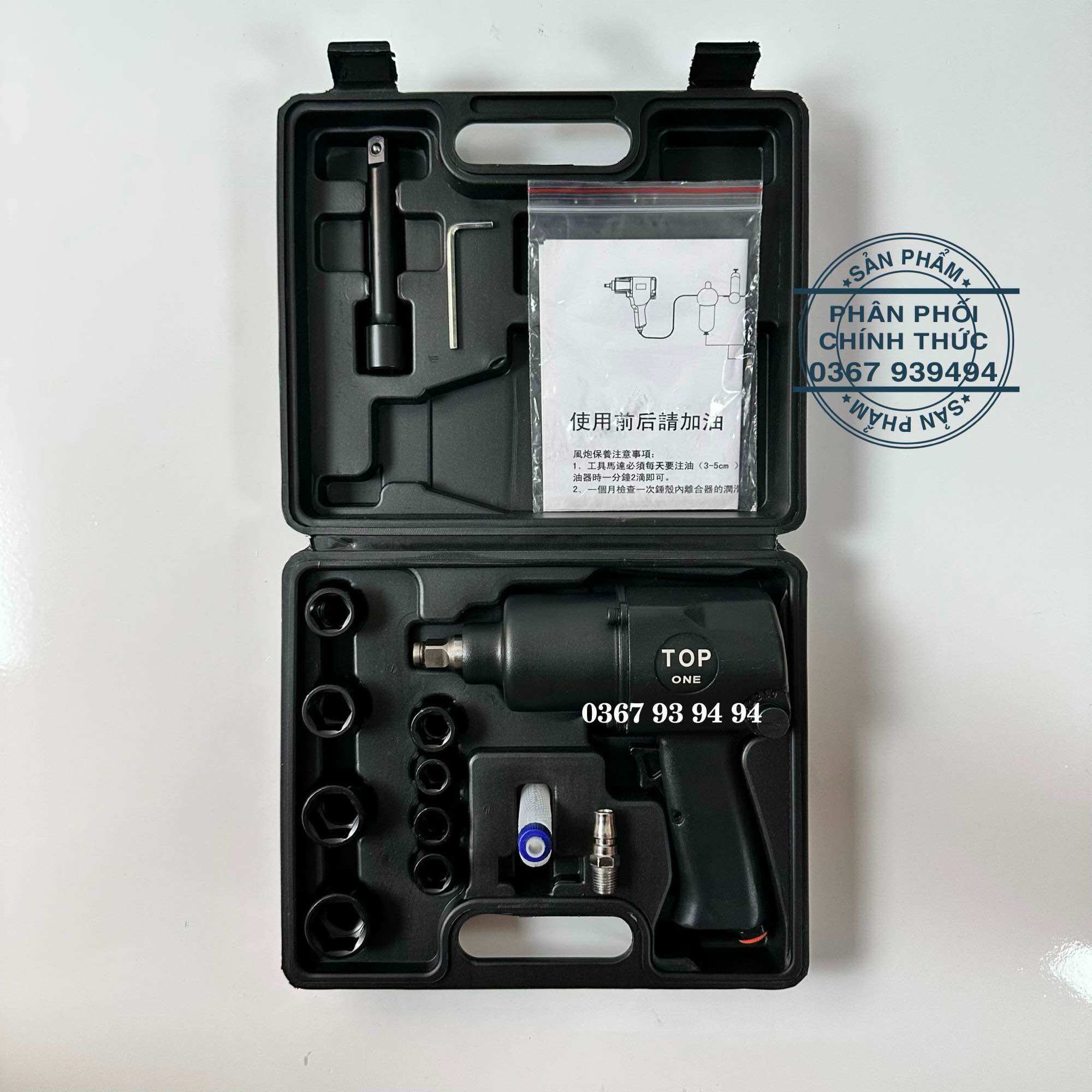 Súng xiết , mở ốc bulong có khẩu 1/2 hiệu top - dùng hơi khí nén