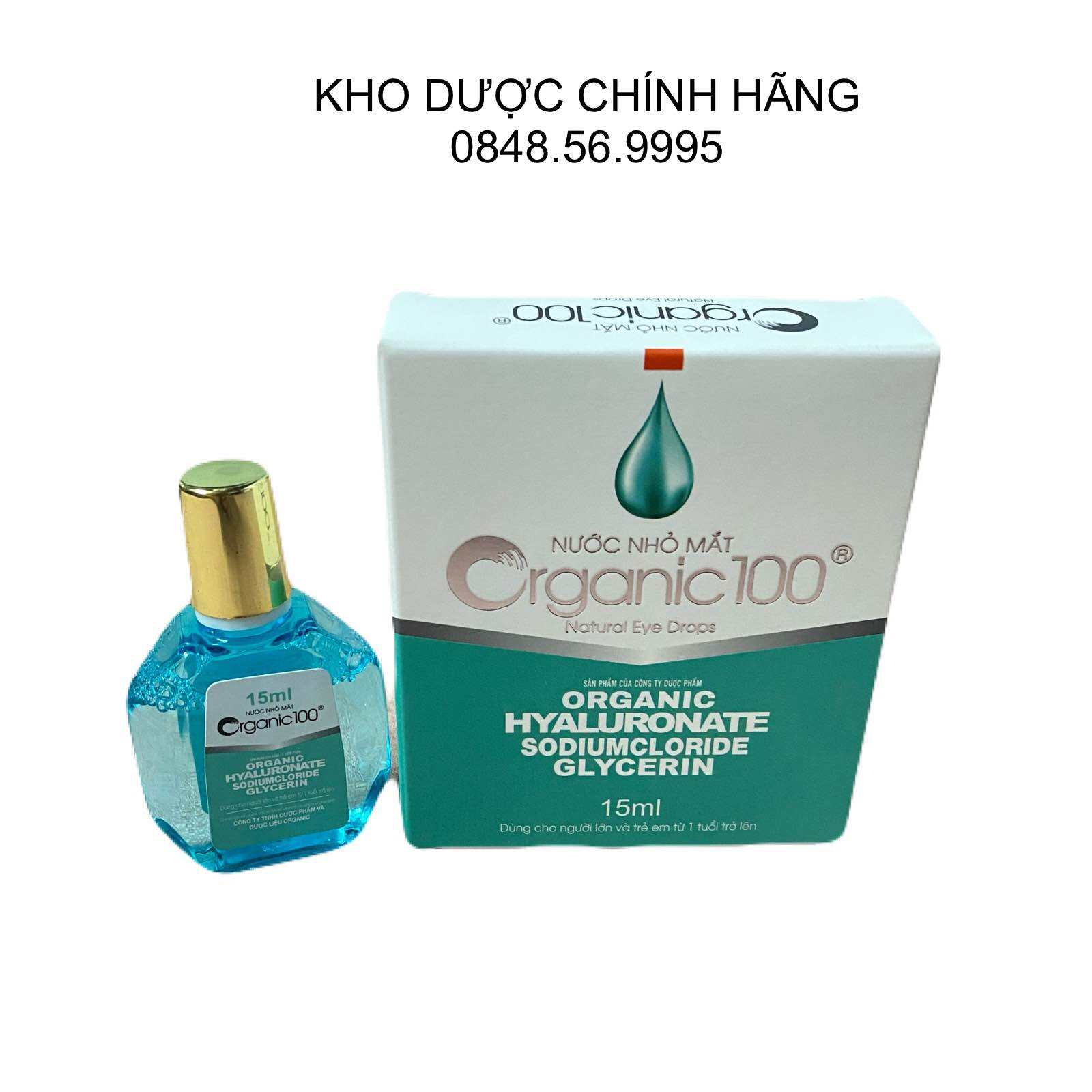 NƯỚC MẮT NHÂN TẠO - Nước Nhỏ Mắt Organic 100 lọ 15ml - Cân bằng duy trì độ ẩm giảm khô mắt mỏi mắt