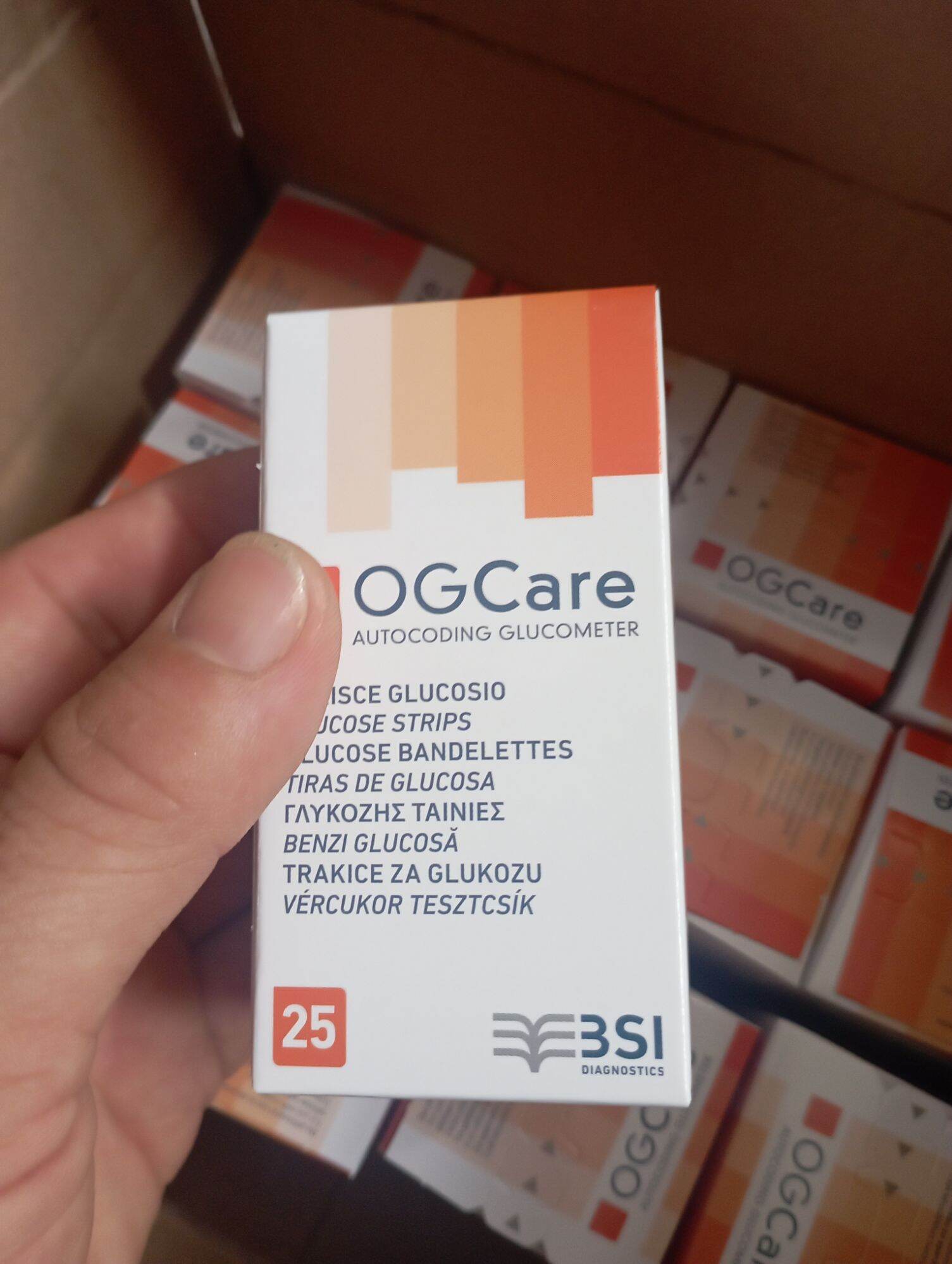 Que đo, que test đường huyết Ogcare - 25 que, kết quả chính xác, nhập khẩu italy
