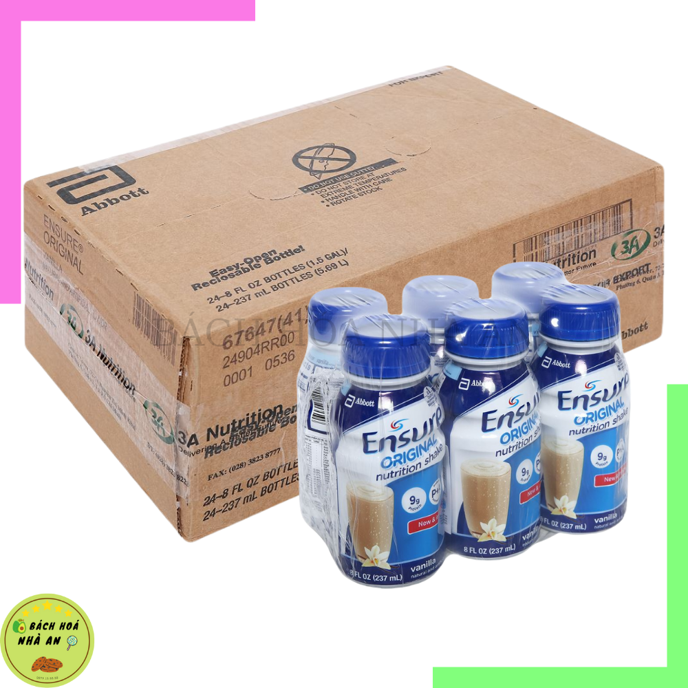 Lốc 6 chai sữa ensure vani 237ml - date mới