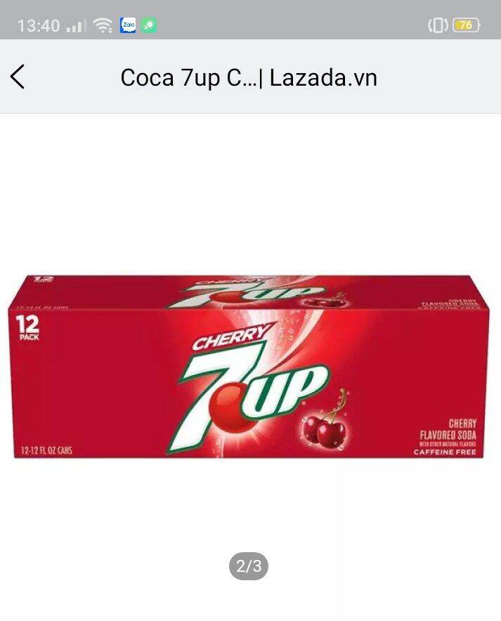 Coca 7up Cherry của Mỹ Thùng 12 lon ,355ml/lon
