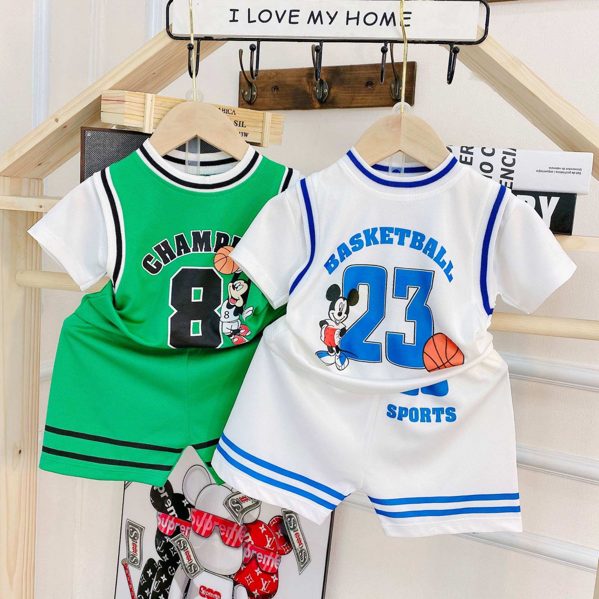 Bộ 3D thun thể thao cho bé trai 8-18kg