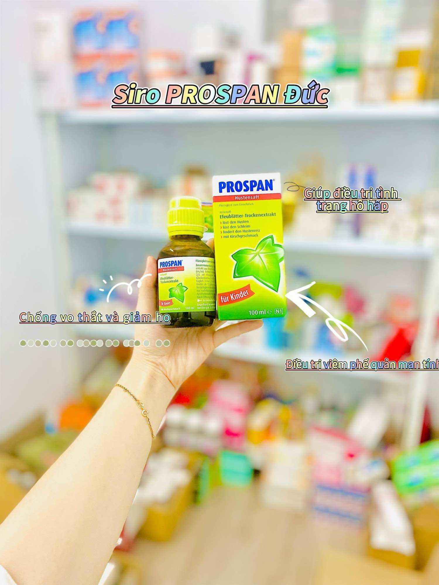 Siro ho prospan đức dạng chai tiện lợi kèm cốc đong ml