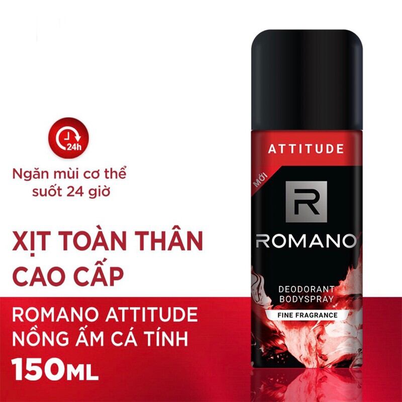 Xịt khử mùi Romano Attitude toàn thân cao cấp 150ml