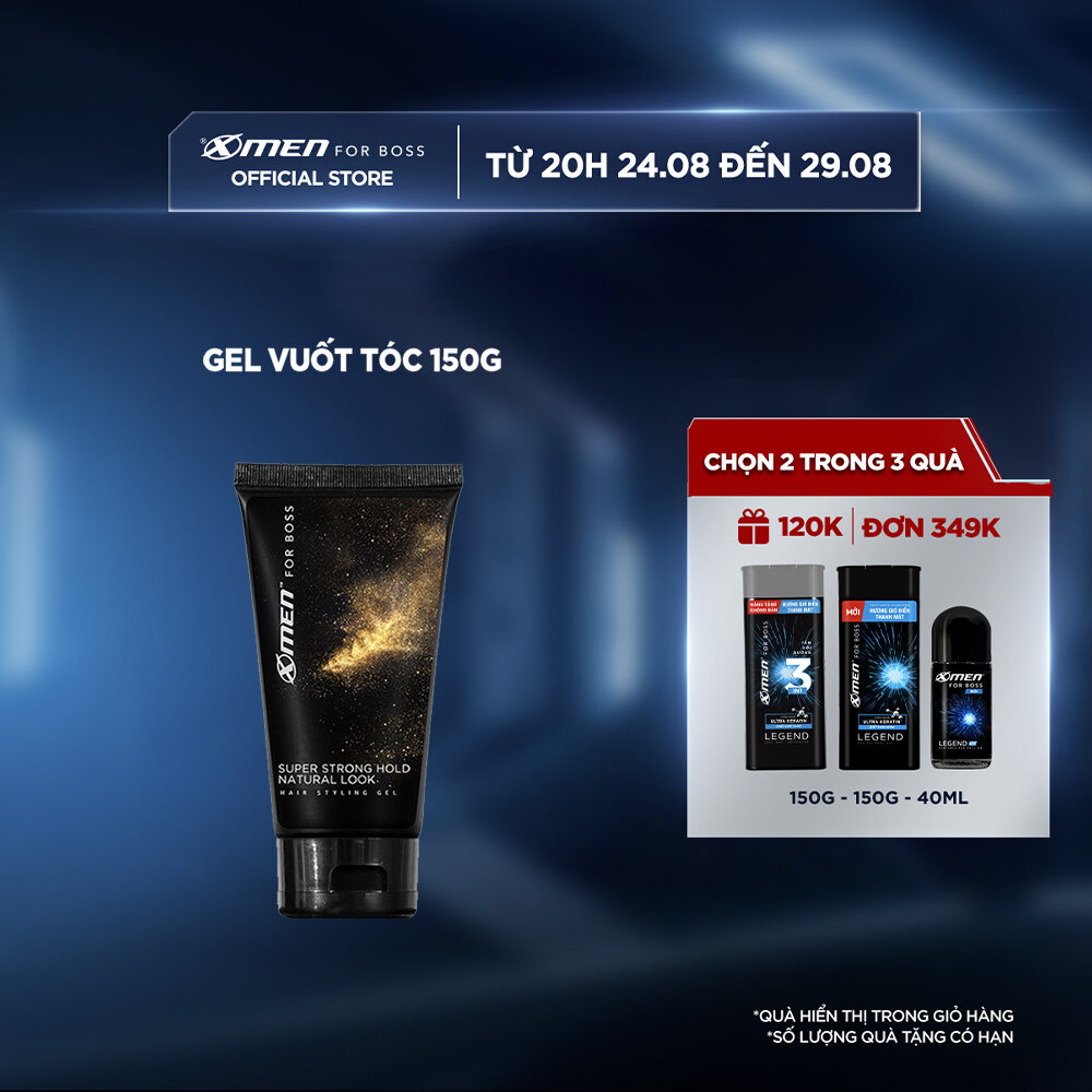 Keo vuốt tóc X-Men For Boss Gel SUPER STRONG HOLD NATURAL LOOK 150G