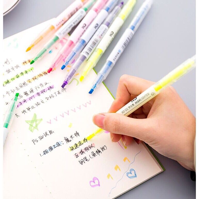 Bút đánh dấu - bút highlighter 6 màu CY - bút dạ.