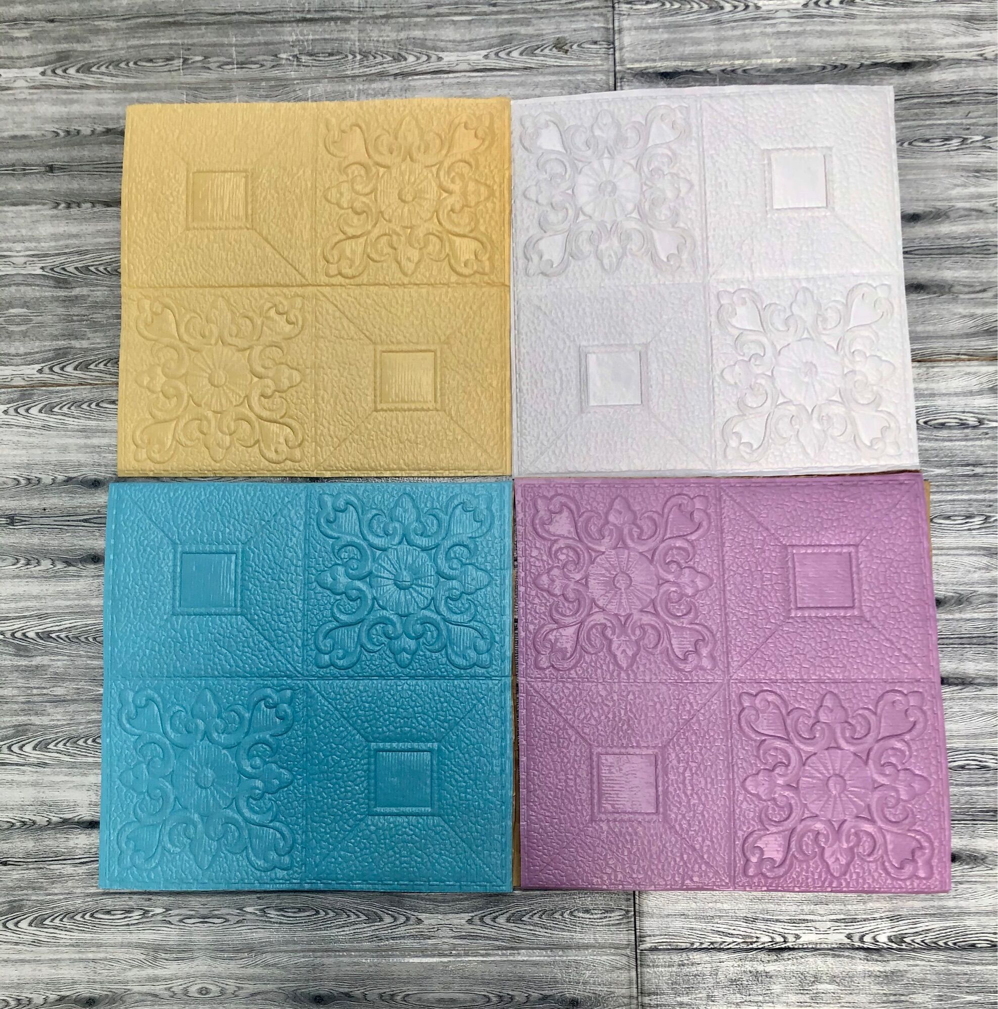 Xốp dán tường hoa văn tim 35x35cm