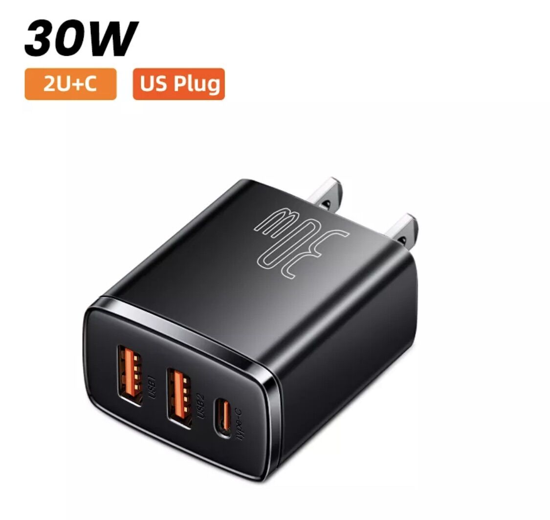 Củ sạc nhanh 30W Baseus 3 cổng TypeC/ USB hỗ trợ QC4.0/PD3.0