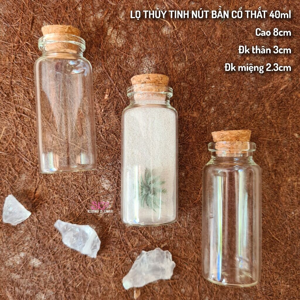 [Nhiều size]Set 3 LỌ THỦY TINH NÚT BẦN CỔ THẮT NHỎ