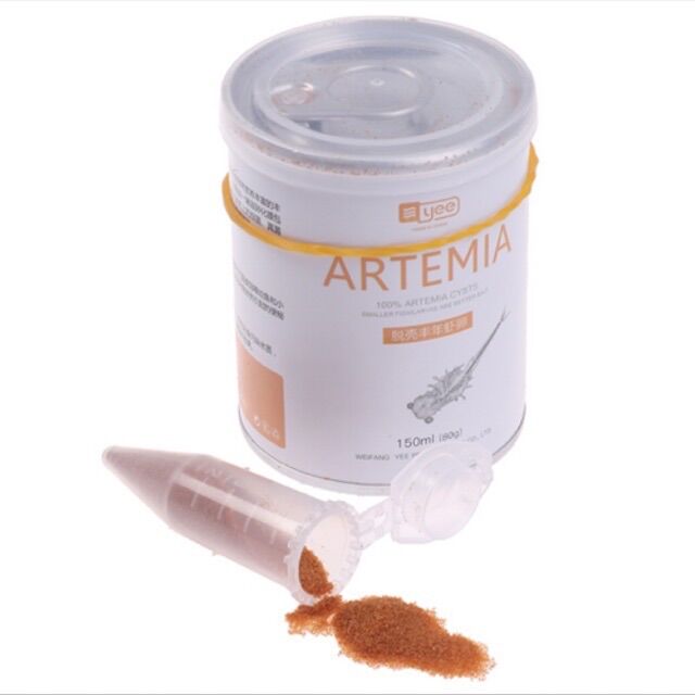 Artemia nấp nở sấy khô lon 80g tặng ống cho cá ăn như hình