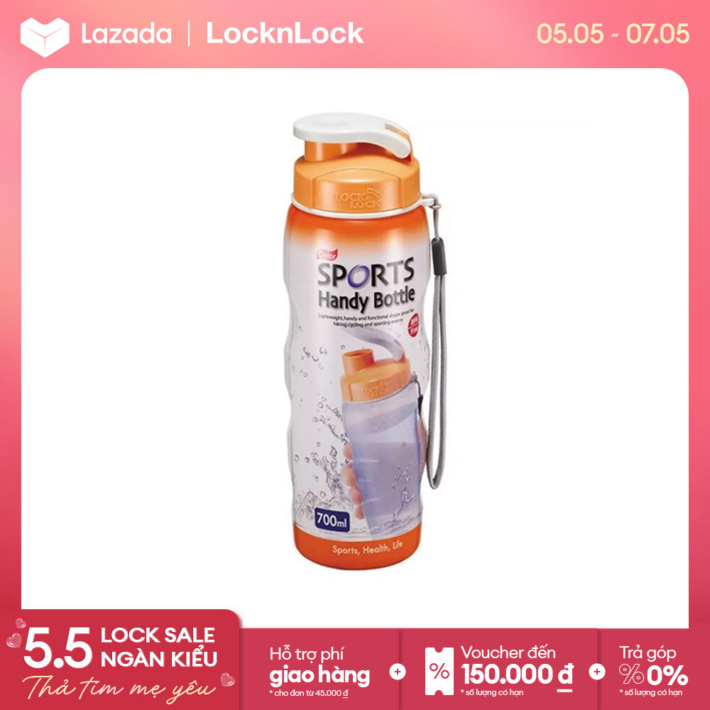 Bình nước nhựa thể thao có dây xách lock&lock hap608o 700ml . hàng chính hãng
