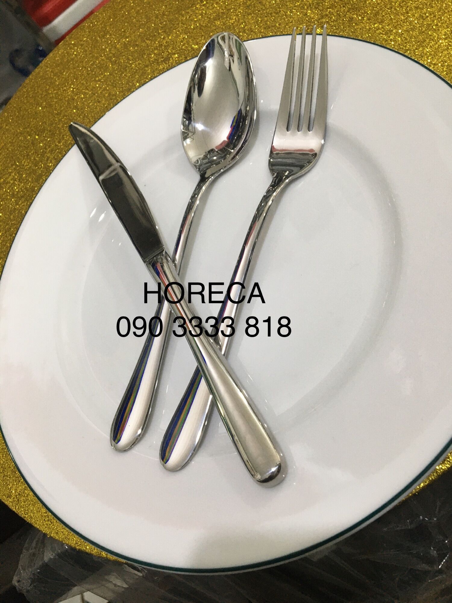 bộ dao muỗng nĩa 3 món đuôi tròn cao cấp