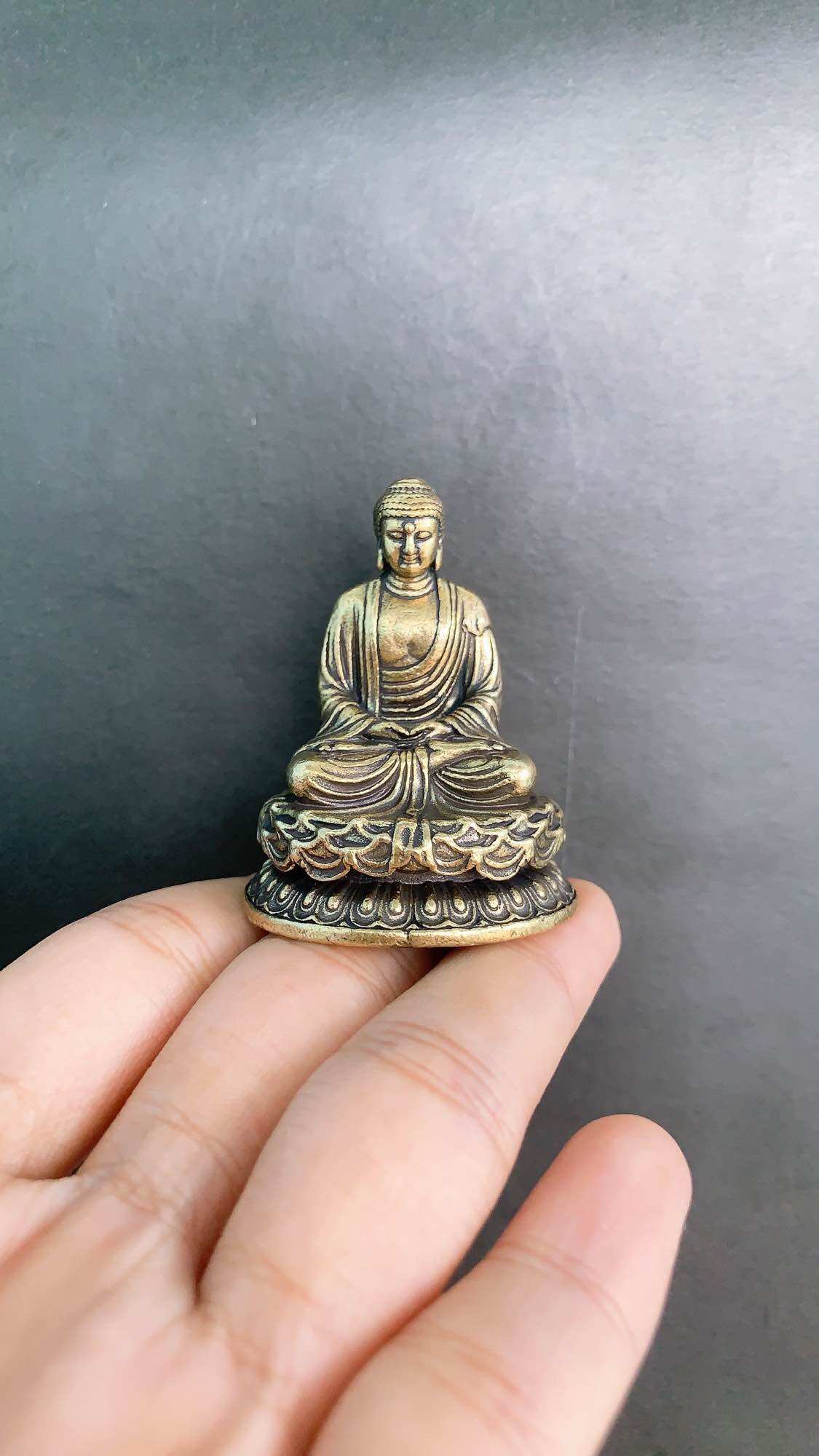 Tượng đồng phật thích ca mâu ni ngồi đài sen