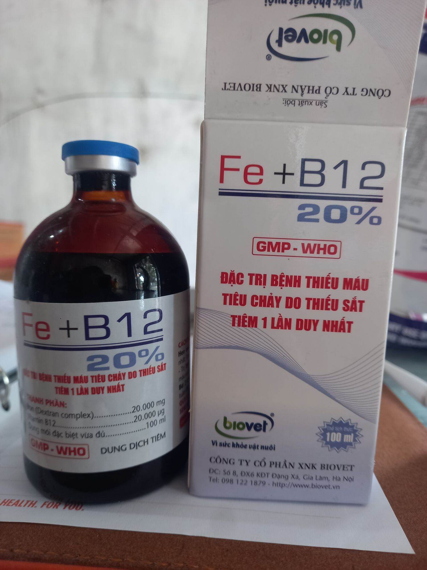 Sắt và b12 20ml, 100ml dùng cho động vật non và mang thai