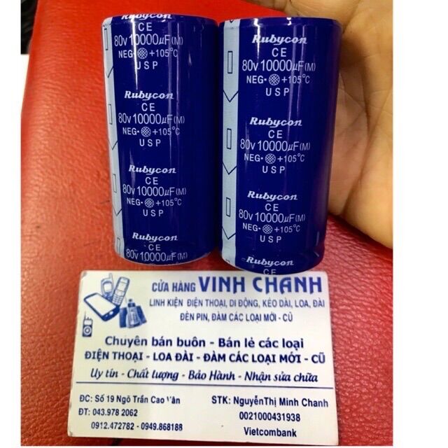 2 con tụ rubycon 80v 10000uf