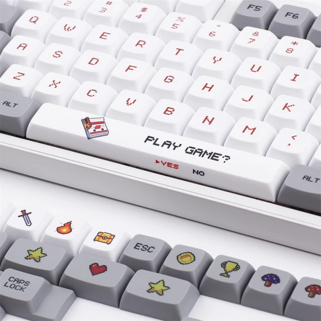 Keycaps PBT XDA Mario Grey White 104+22