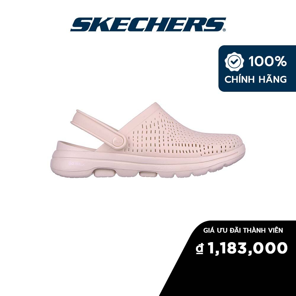 [Chỉ Ngày hội thành viên - Voucher 10%]  Skechers Nữ Dép Đúc Bít Mũi Đi Mưa Đi Bộ Giặt Máy Được, Thường Ngày, Đi Học, Đi Làm Foamies GOwalk 5 Walking Comfort Pillar Technology, Dual-Density, Machine Washable - 111144-LTPK