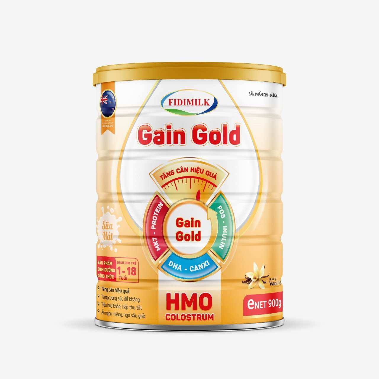 Sữa tăng cân cho người gầy Fidimilk Gain Gold 900g