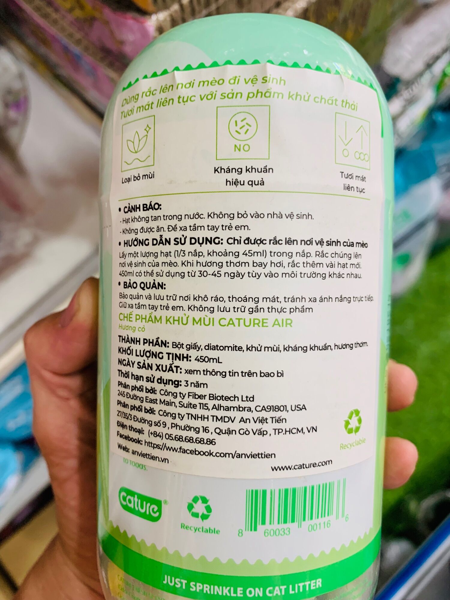 Hạt khử mùi phân mèo Cature Fresh Scent Beads 450ml