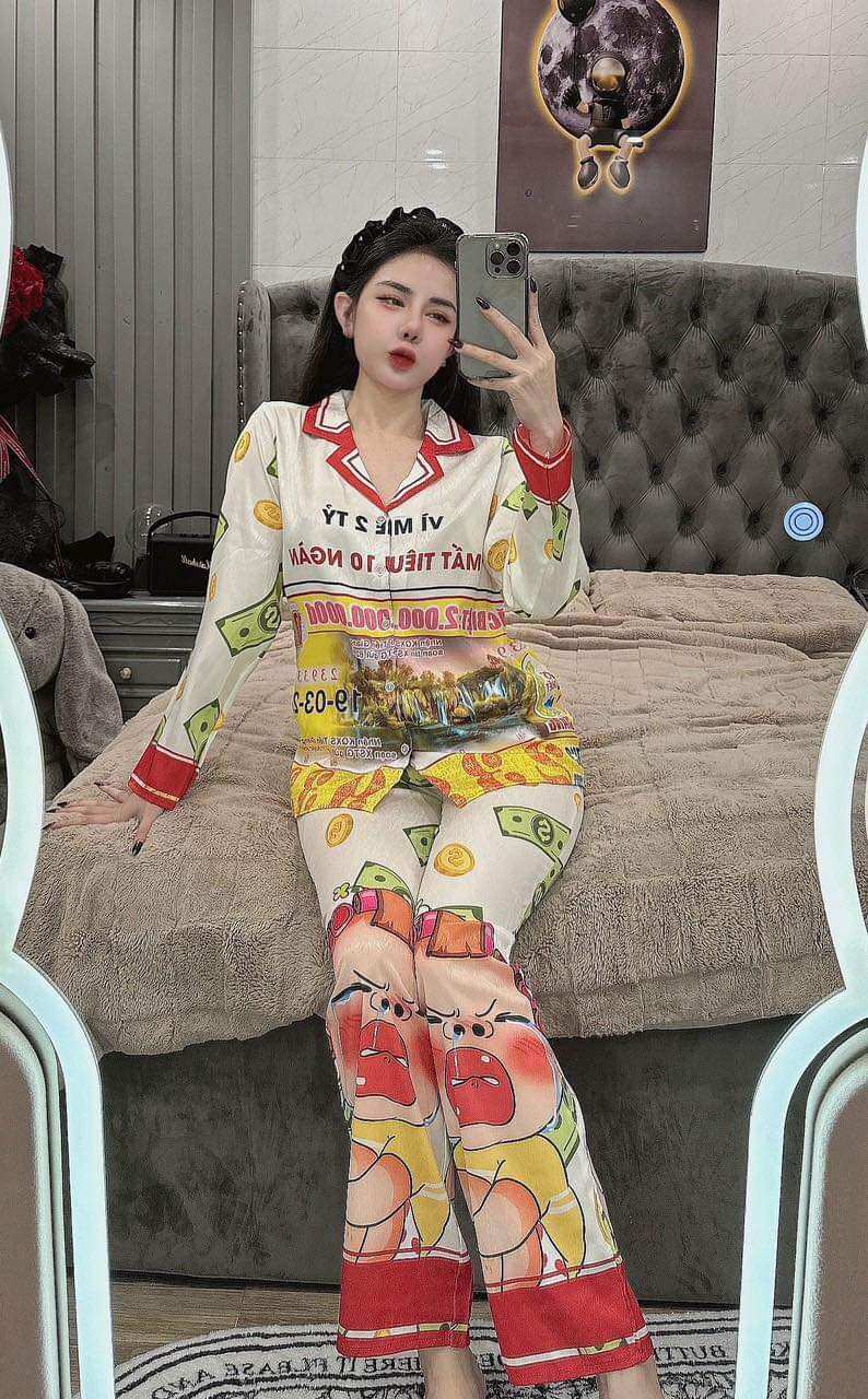 Bộ lụa xước hot trend, tay dài quần dài