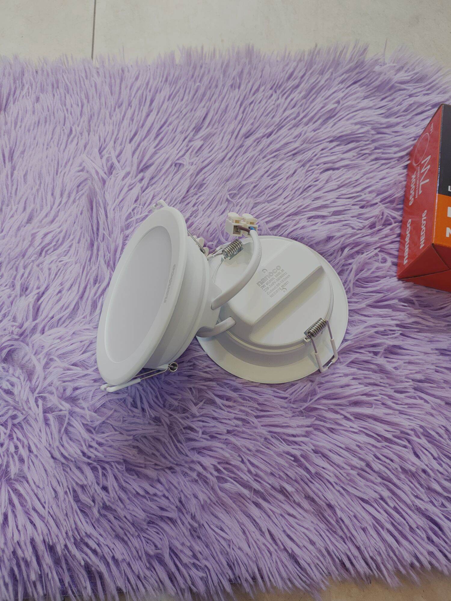Đèn led âm trần Nanoco d90-7w 1 màu _3 màu