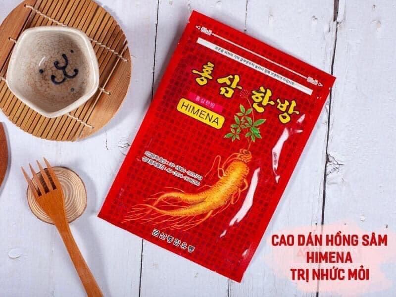 Cao dán hồng sâm trị nhức mỏi Himena gói 20 miếng