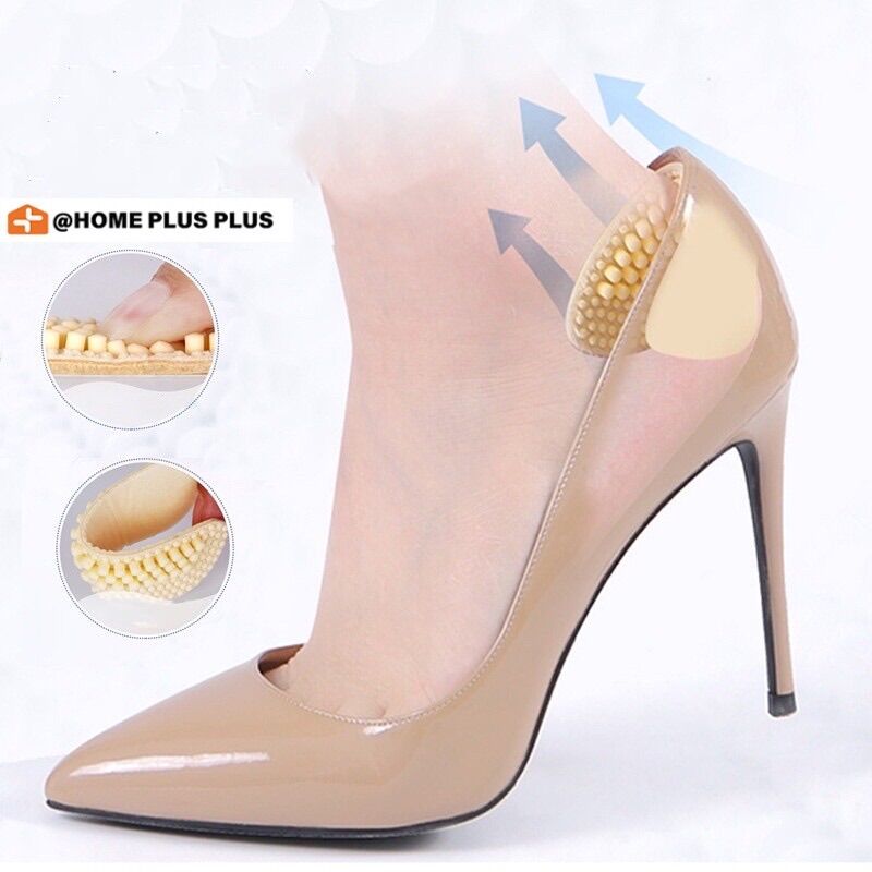 Combo 2 miếng dán lót gót silicon 4D chống tuột gót, đau gót