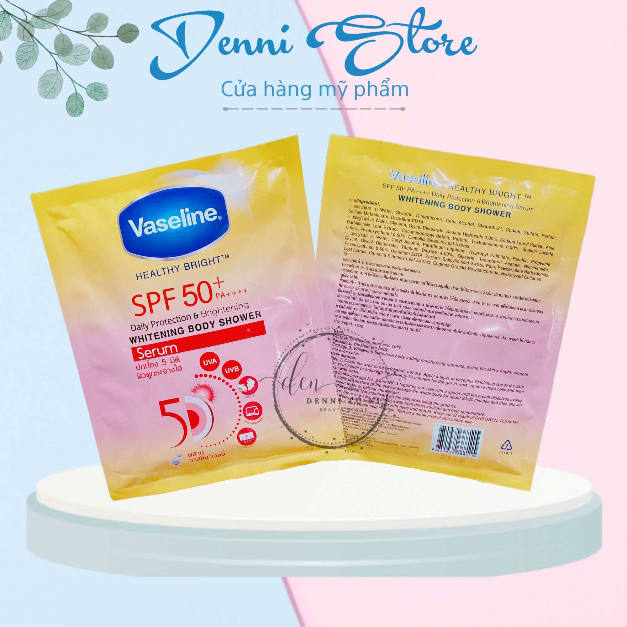 Set tắm trắng Vaseline Thái Lan bịch 120g