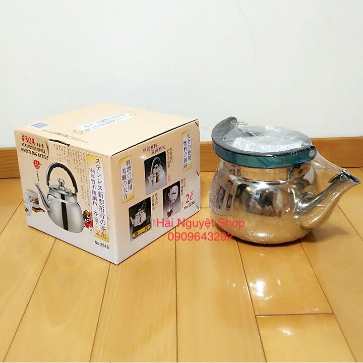Ấm đun nước inox 304 cao cấp đài loan - có còi reo 2 lít, 3 lít, 4 lít, 5 lít, 7 lít
