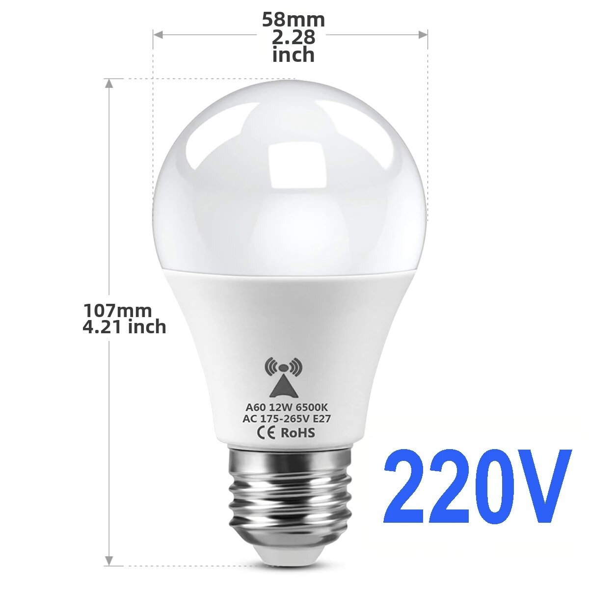 Bóng Đèn LED 12W E27 220V Tích Hợp Cảm Biến Chuyển Động Radar Cho Cầu Thang Nhà Đèn Cảm Biến Thông Minh Cho Phòng Ngủ