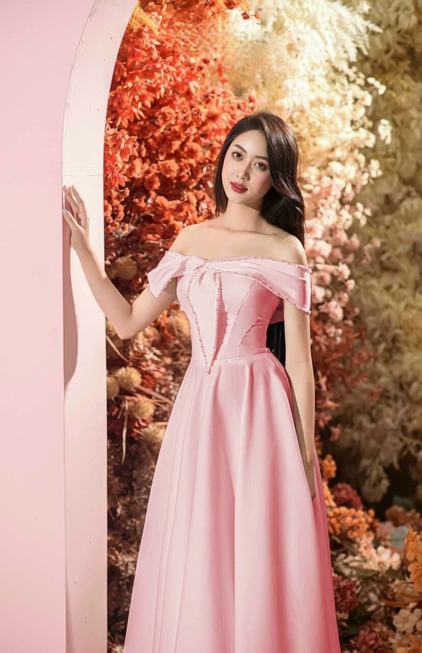 Đầm maxi trễ vai nơ