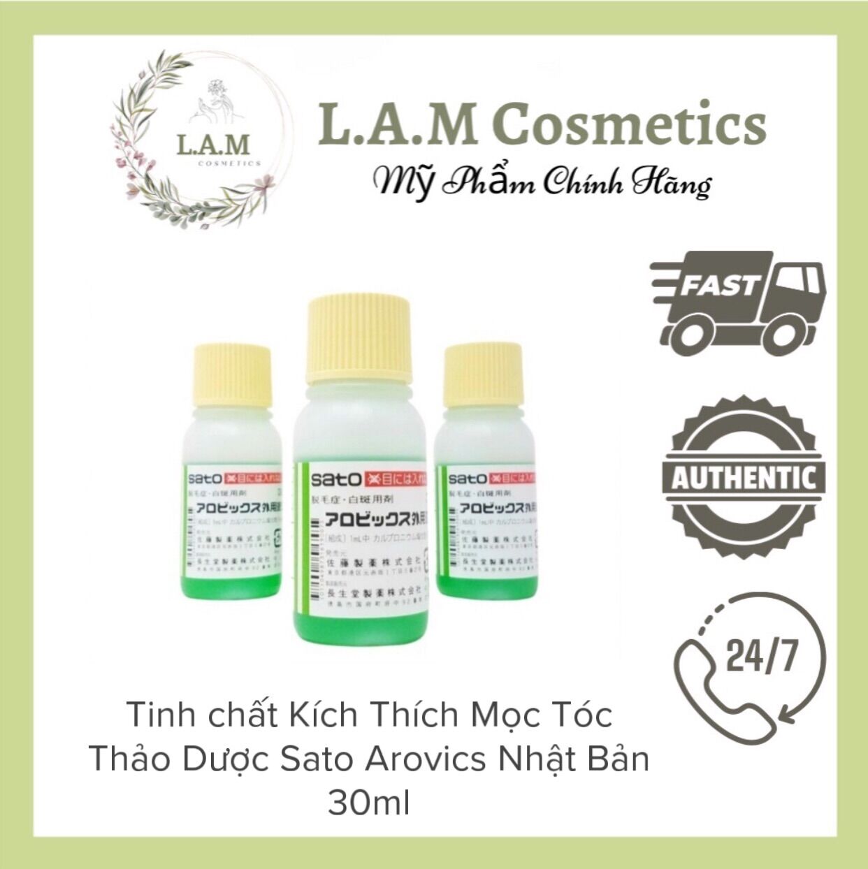 Tinh chất Kích Thích Mọc Tóc Thảo Dược Sato Arovics Nhật Bản 30ml