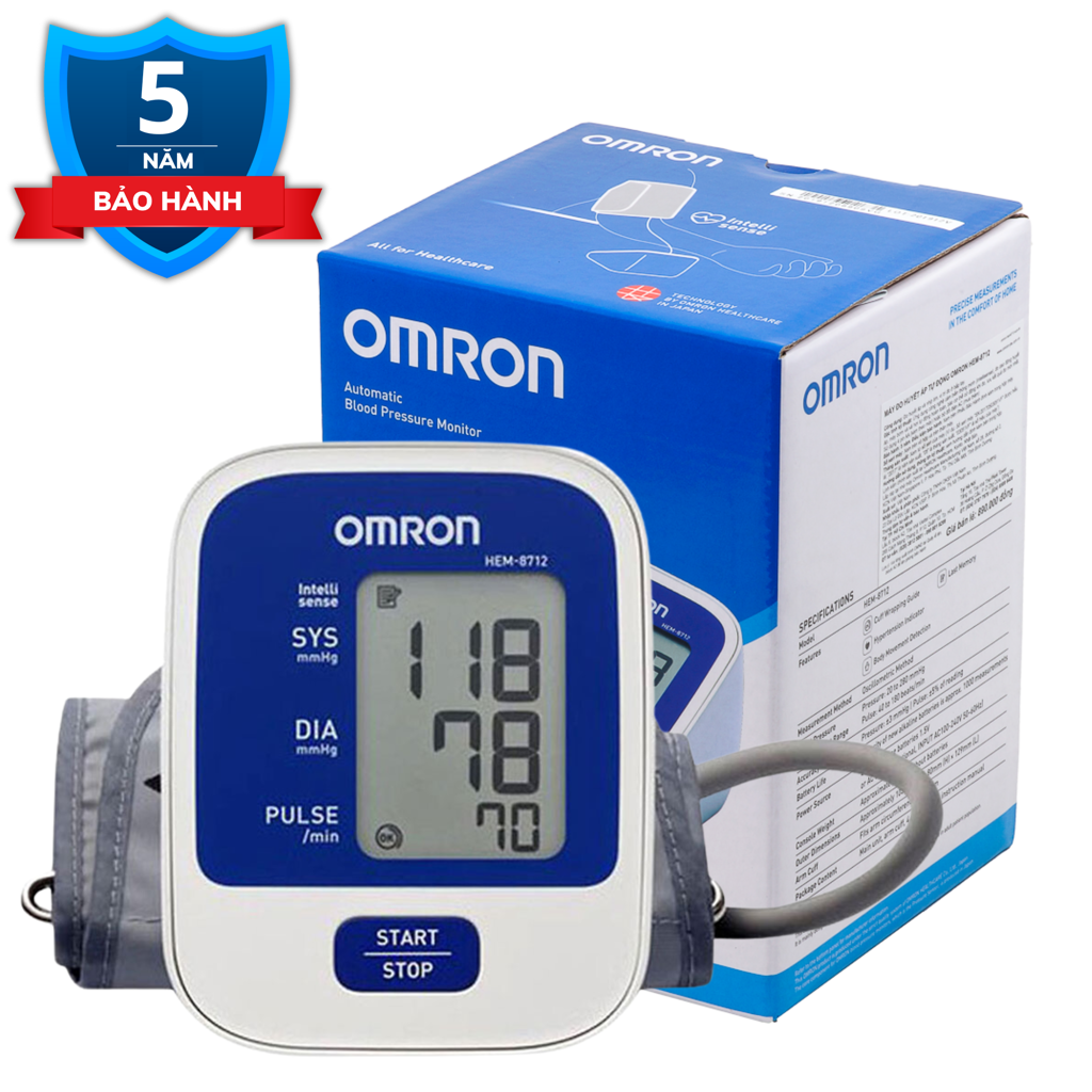 Máy đo huyết áp omron- hem 8712- chính hãng- bảo hành 5 năm