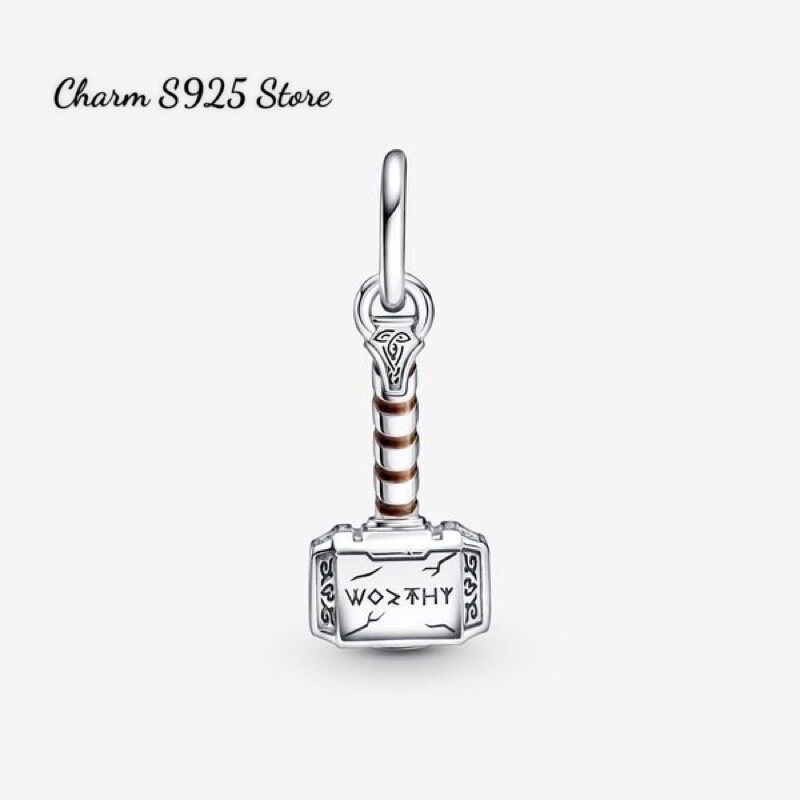 CHARM PAN ALE TREO BÚA MARVEL BẠC S925 CAO CẤP