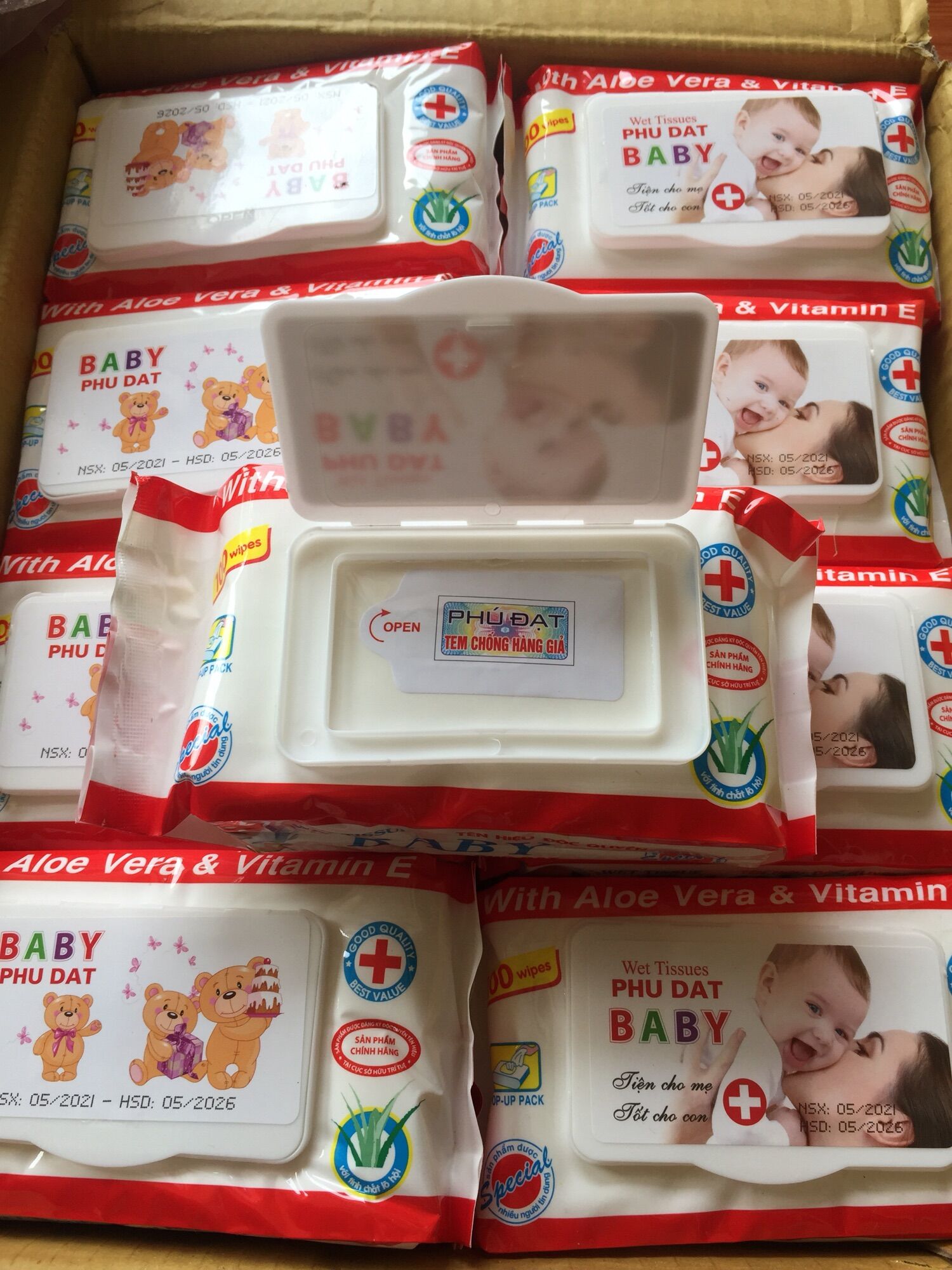 Khăn/giấy ướt baby phú đạt(1 gói)100 tờ