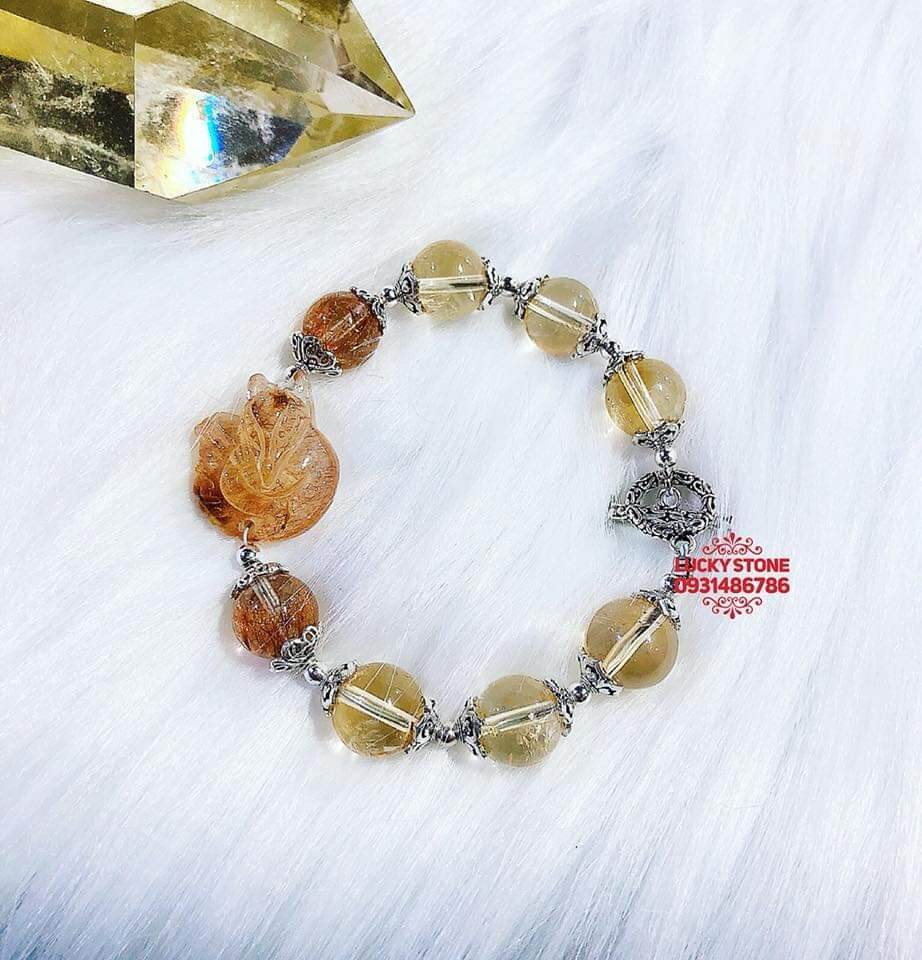 [HCM]vòng tay phong thủy dá cẩm thạch  charm bạc