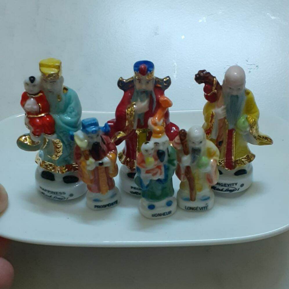 Bộ tượng Phúc Lộc Thọ gốm sứ