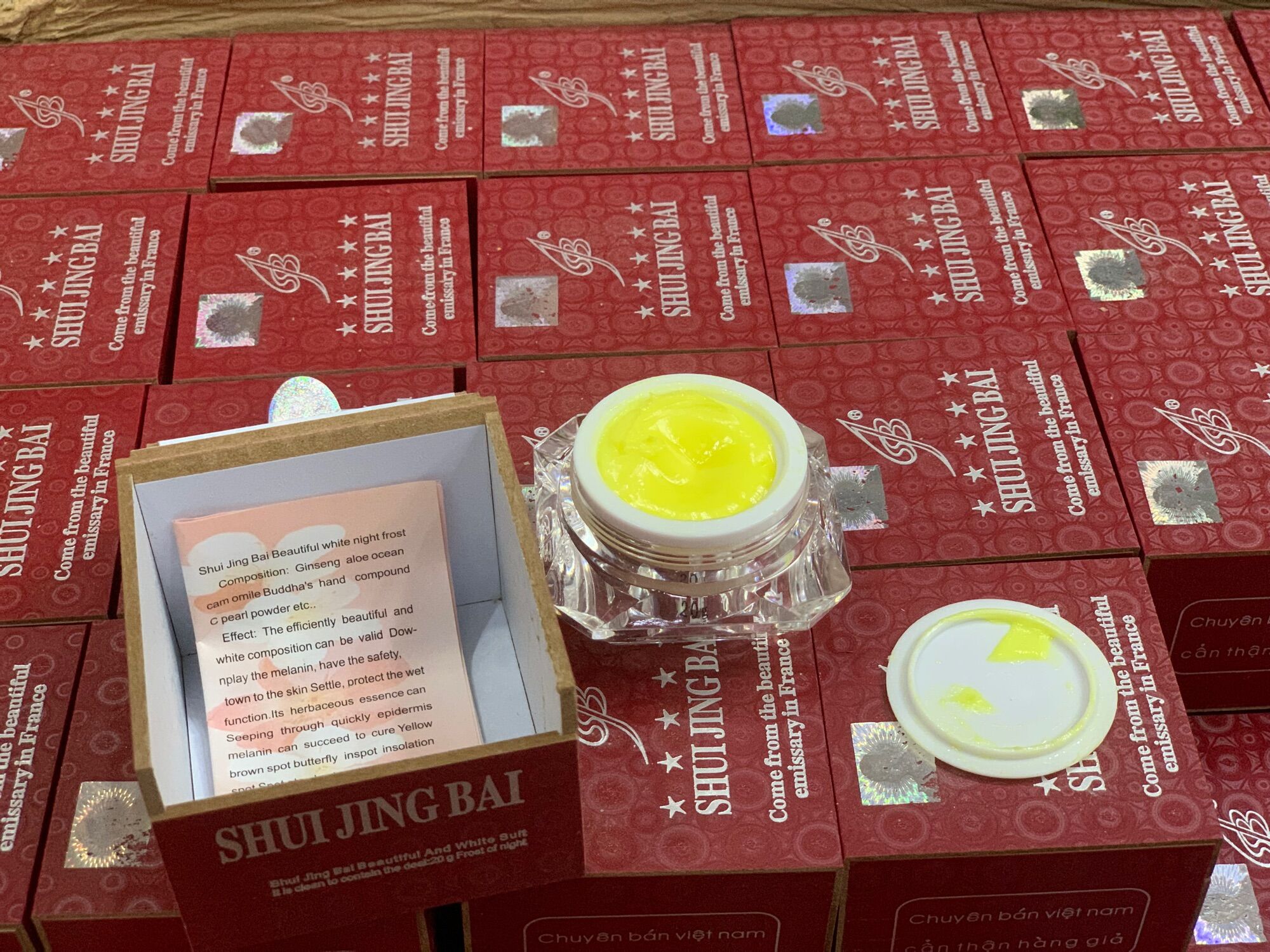 Hũ lẻ kem đêm thuỷ tinh bạch shujingbai