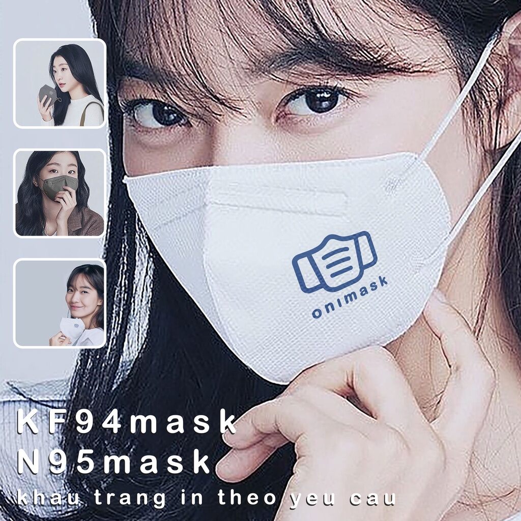 Khẩu trang KF94 N95 N99 in ấn thiết kế theo yêu cầu (10 cái)