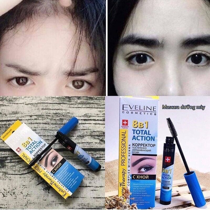 Dưỡng Mày Eveline 8 in 1 Total Action 10ml Nga