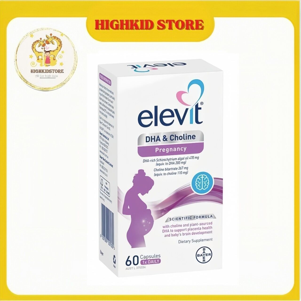 Hàng chuẩn úc] elevit dha pregnancy 60 capsules- viên uống bổ sung dha choline cho mẹ bầu 60 viên