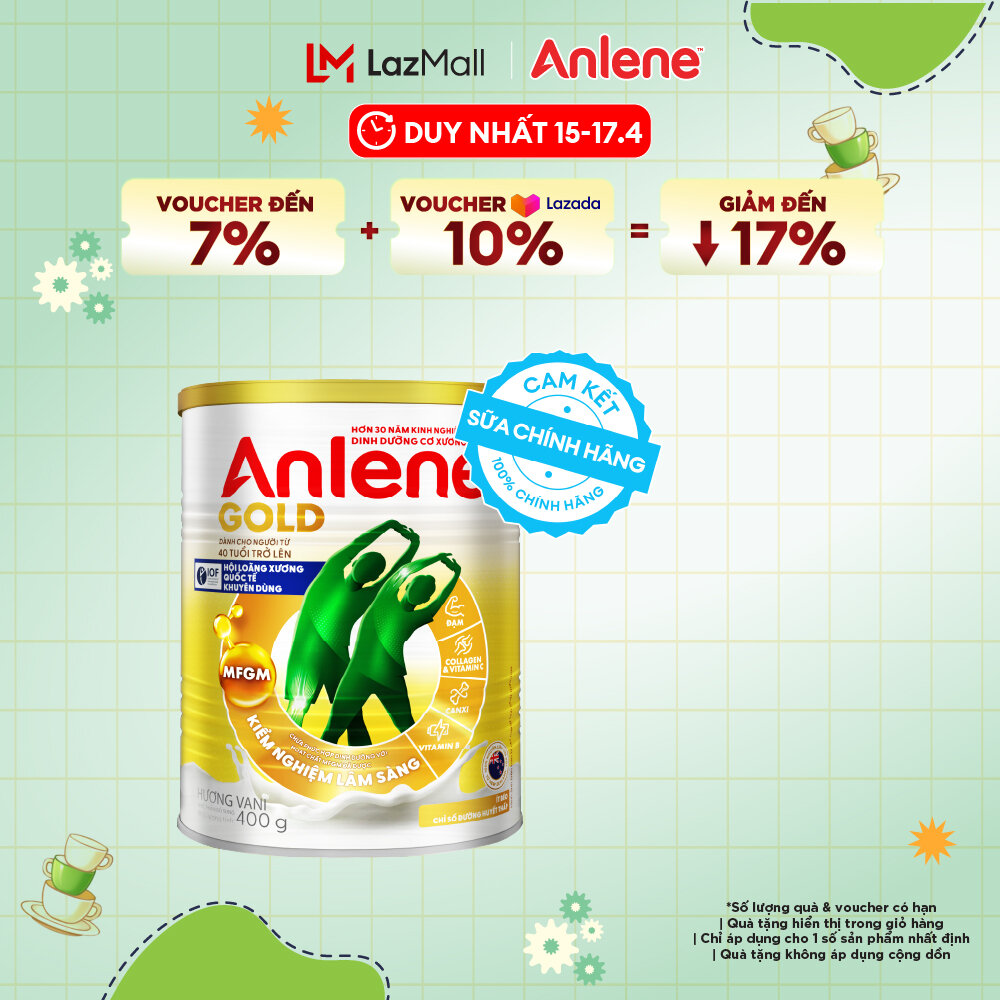 [Voucher giảm đến 26%]Sữa Bột Anlene Gold Hương Vani 400G