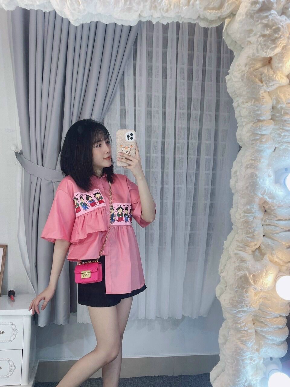 Sét áo sơmi lệch + quần lưng thun