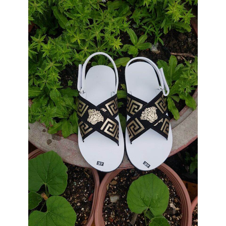 Sandal thiết kế đế trắng quai dán có đủ size nam và nữ