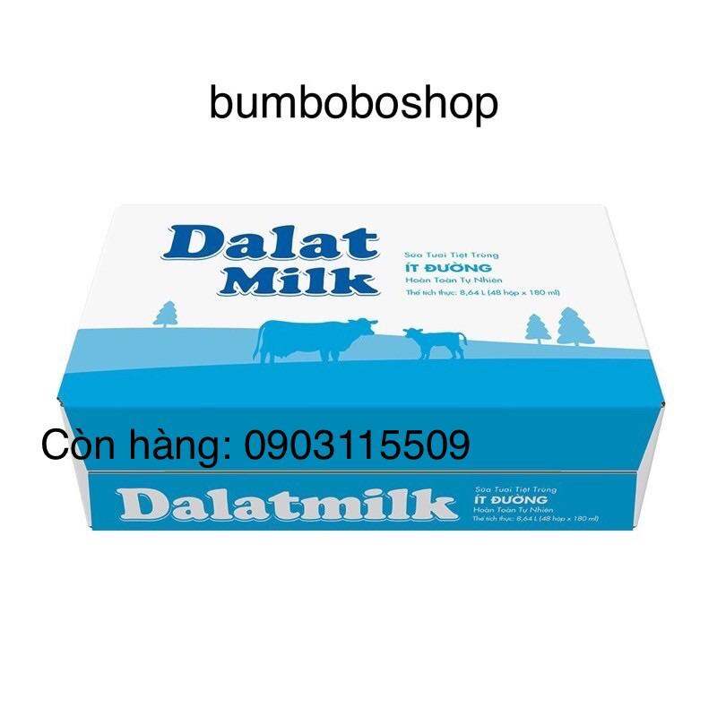 thùng 48 hộp sữa tươi DALAT MILK ít đường (180ml/hộp)